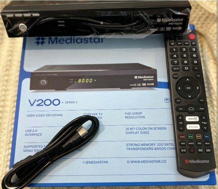 مدیااستار مدل V200 باآپدیت ۲۰۲۶و کانال یابی رایگان