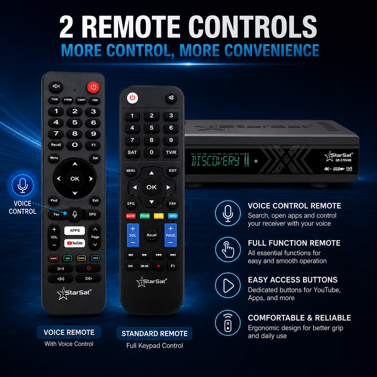 استارست 4k مدل SR270 دو کنترله ۱۰بیت با قابلیت نت 5G
