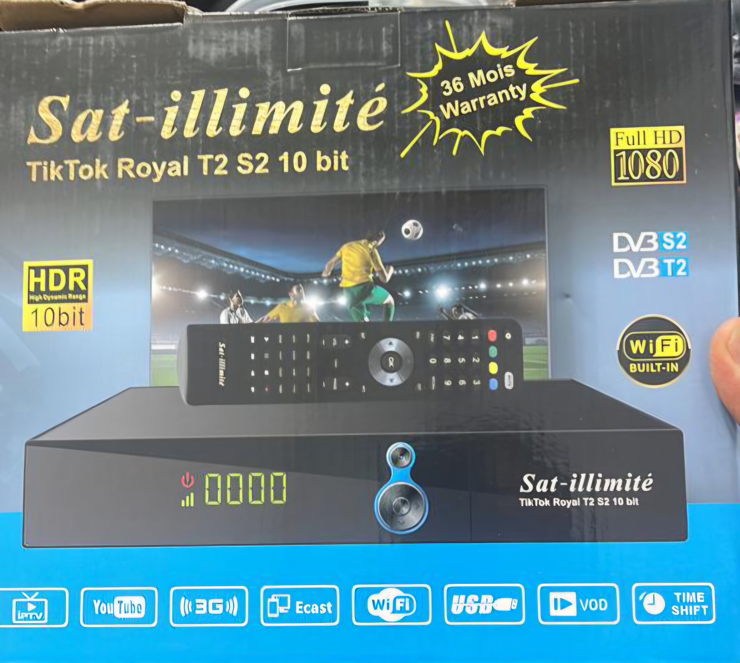 گیرنده ۱۰ بیتی کیفیت تصویر ۲۶۵ وایفای دار Sat illimite